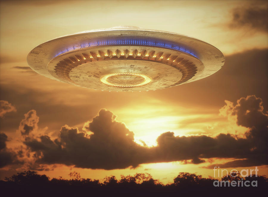 Ufo In The Sky #3 Photograph by Ktsdesign/science Photo Library