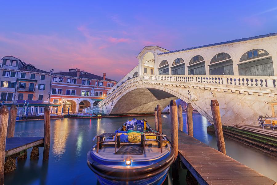 Architecture Photograph - Venice, Italy At The Rialto Bridge #3 by Sean Pavone