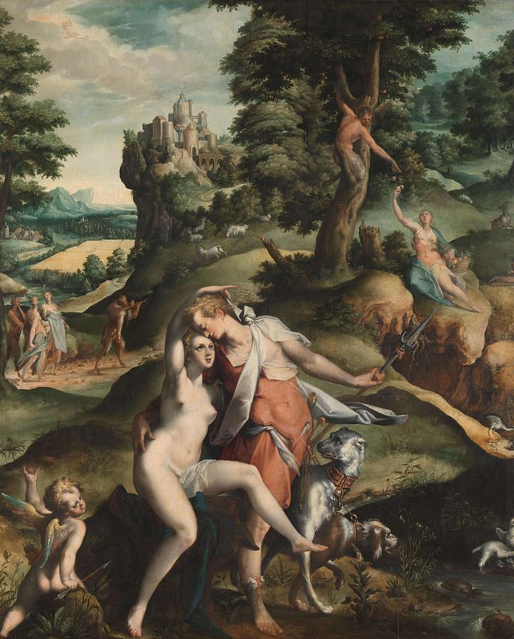 Bartholomaeus Spranger Painting - Venus and Adonis. #3 by Bartholomeus Spranger