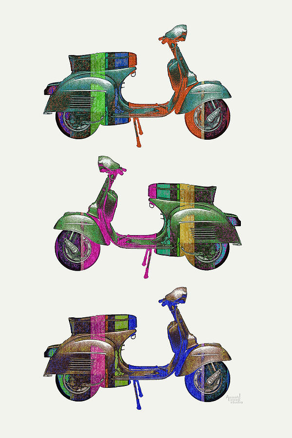 Colored page Vespa painted by S
