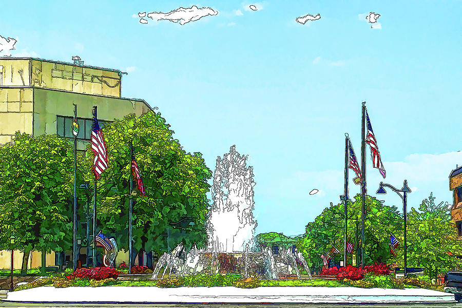 Veterans Memorial Fountain Belleville Illinois Photograph by John ...