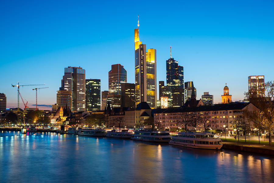 Architecture Photograph - View Of Frankfurt Am Main Skyline #3 by Prasit Rodphan