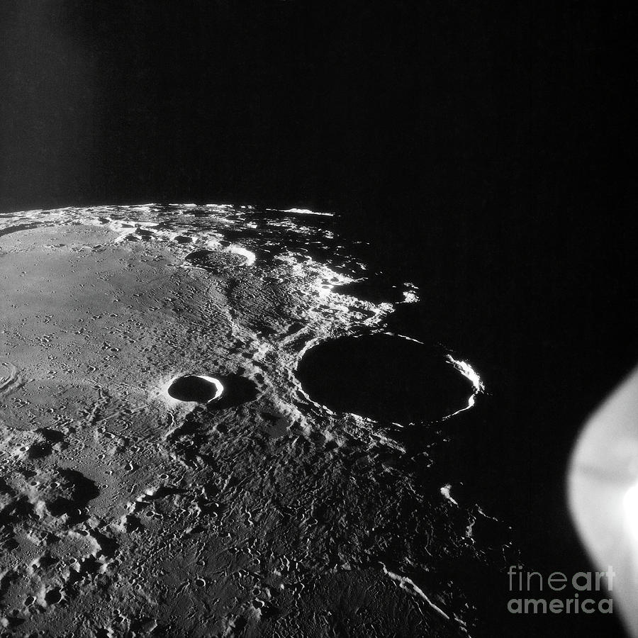 Science Fiction Photograph - View overlooking the lunar surface photographed from the Lunar Module #3 by Unknown