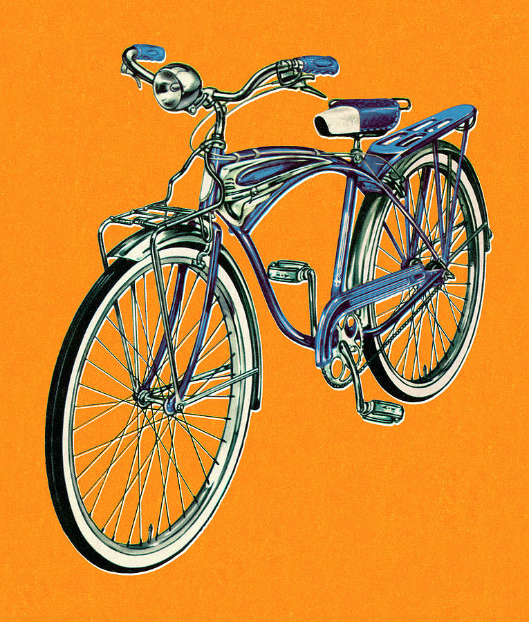 Vintage Drawing - Vintage Bicycle #3 by CSA Images