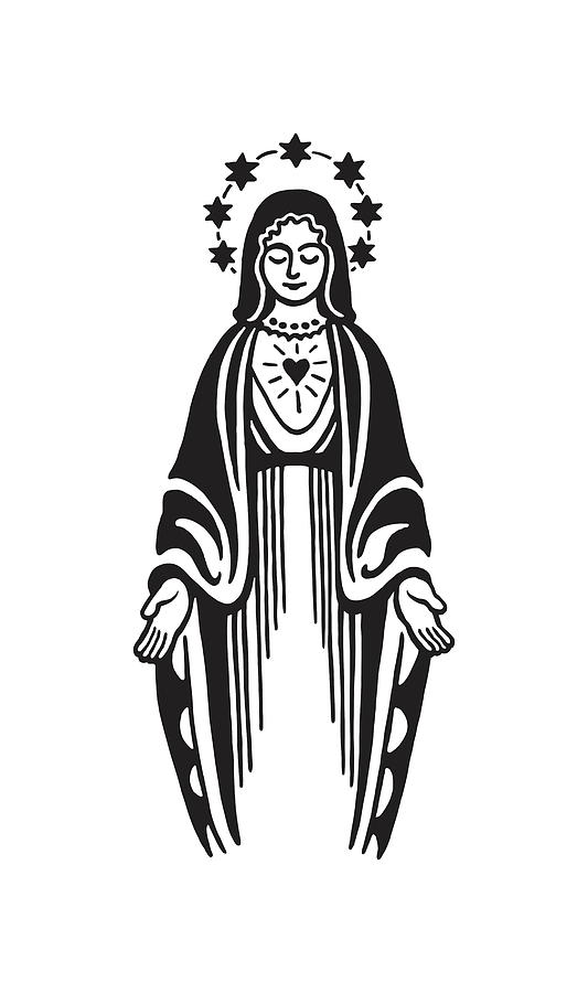 Virgin Mary Drawing by CSA Images - Pixels