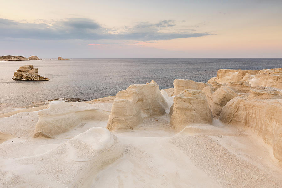 Greek Photograph - Volcanic Rock Formations On Sarakiniko Beach On Milos Island, Greece. #3 by Cavan Images
