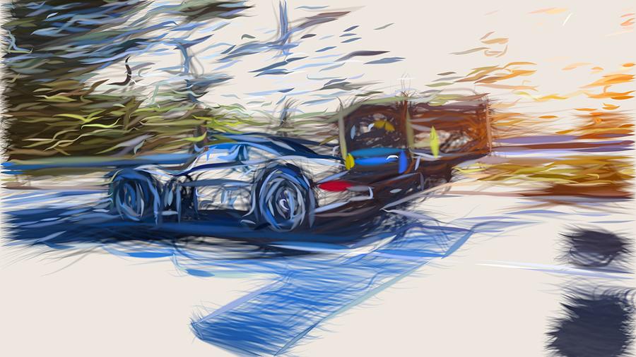 Volkswagen ID R Pikes Peak Drawing #4 Digital Art by CarsToon Concept