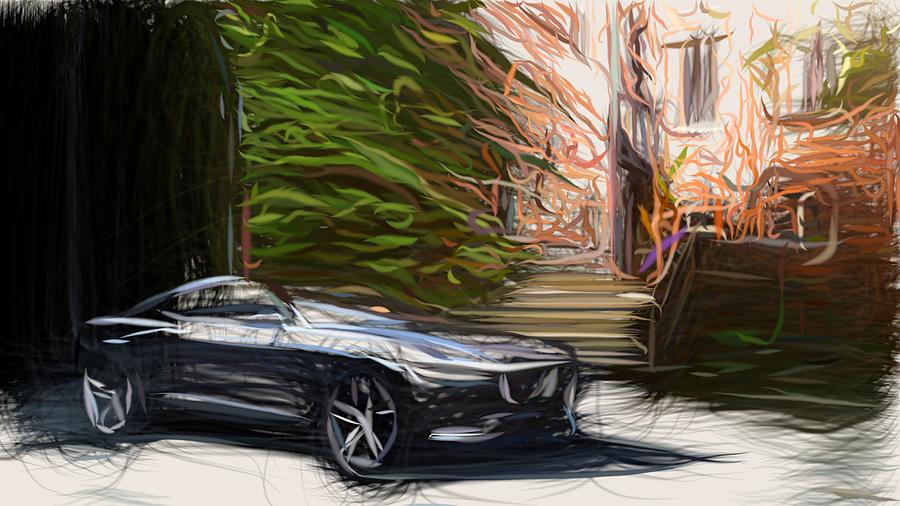 Volvo Coupe Drawing #4 Digital Art by CarsToon Concept