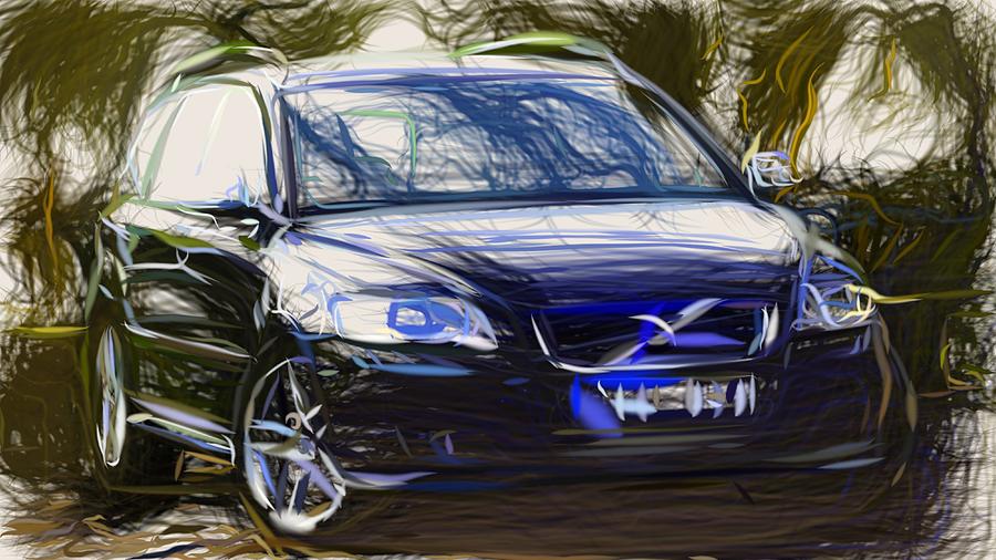 Volvo Draw #3 Digital Art by CarsToon Concept