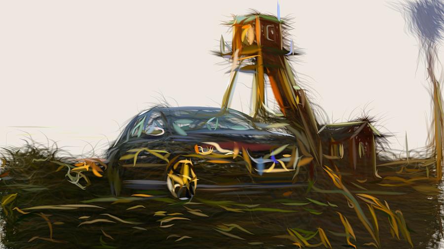 Volvo S40 Draw #3 Digital Art by CarsToon Concept