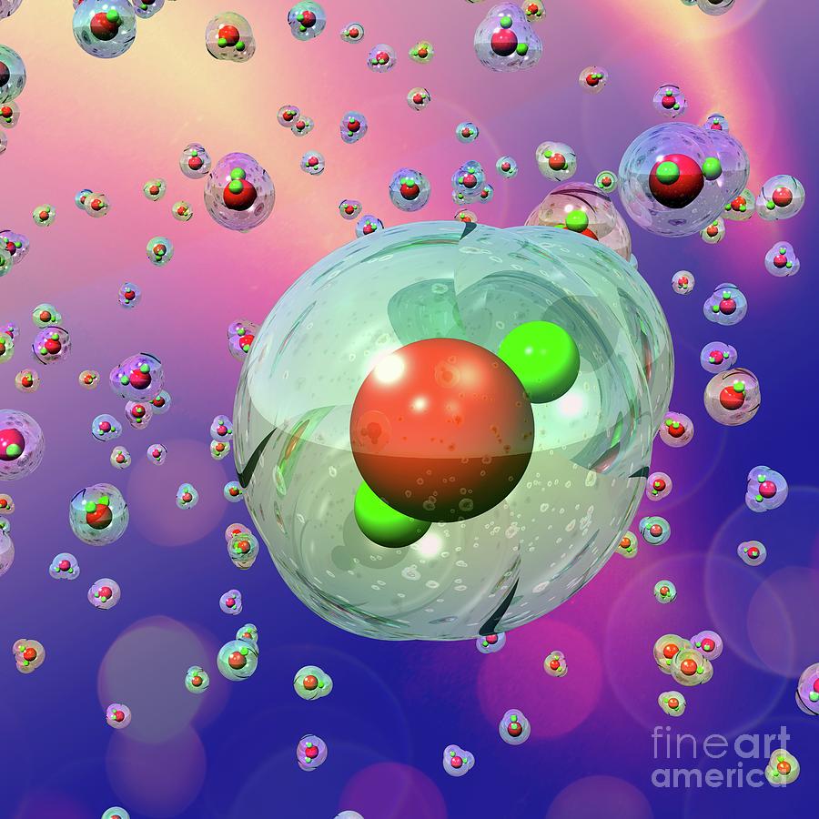 Water Molecules #3 Photograph by Russell Kightley/science Photo Library