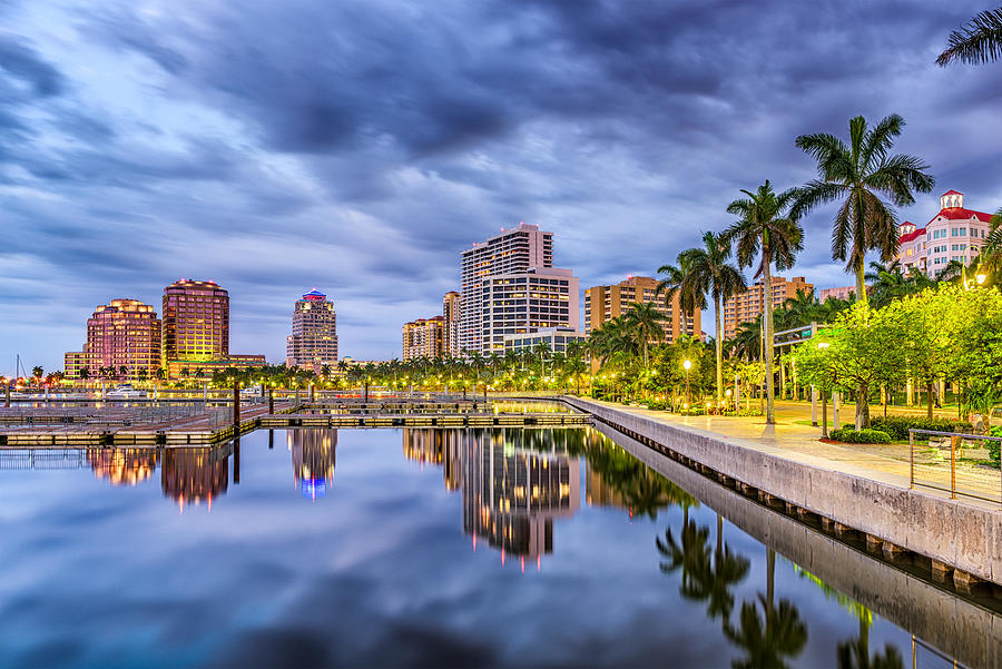 Architecture Photograph - West Palm Beach, Florida, Usa Downtown #3 by Sean Pavone