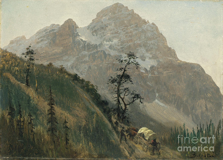 Western Trail, The Rockies Painting by Albert Bierstadt
