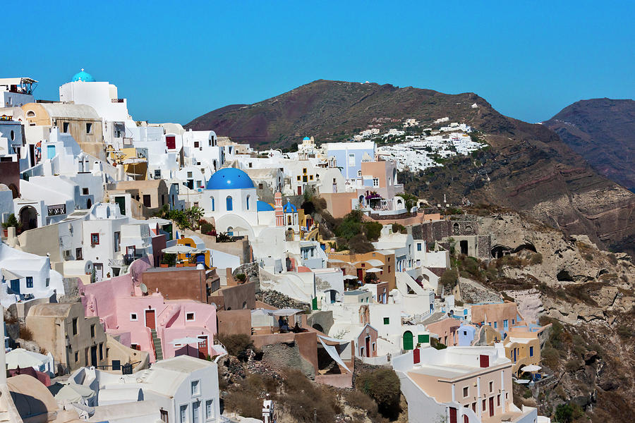 Aegean Photograph - White Houses On The Coast Of Aegean Sea by Keren Su Aegean Photograph - White Houses On The Coast Of Aegean Sea by Keren Su