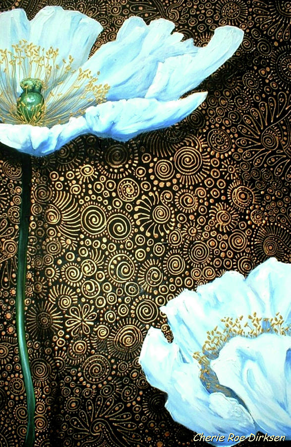 Flower Painting - White Poppies #3 by Cherie Roe Dirksen