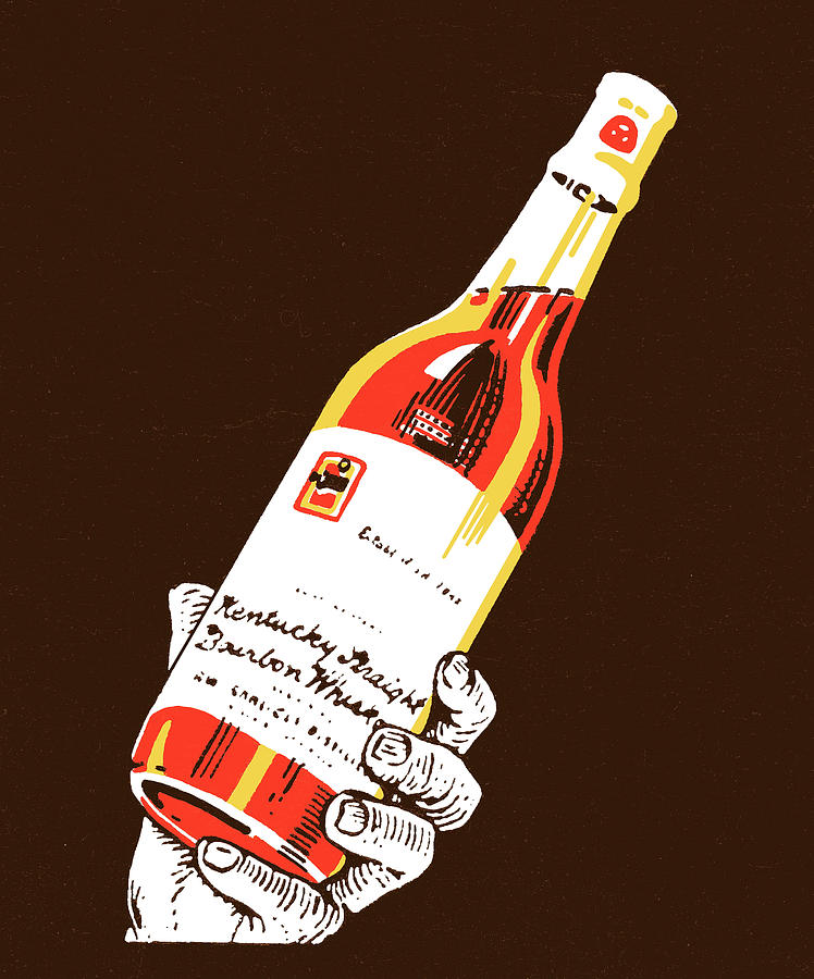 Vintage Drawing - Wine bottle #3 by CSA Images