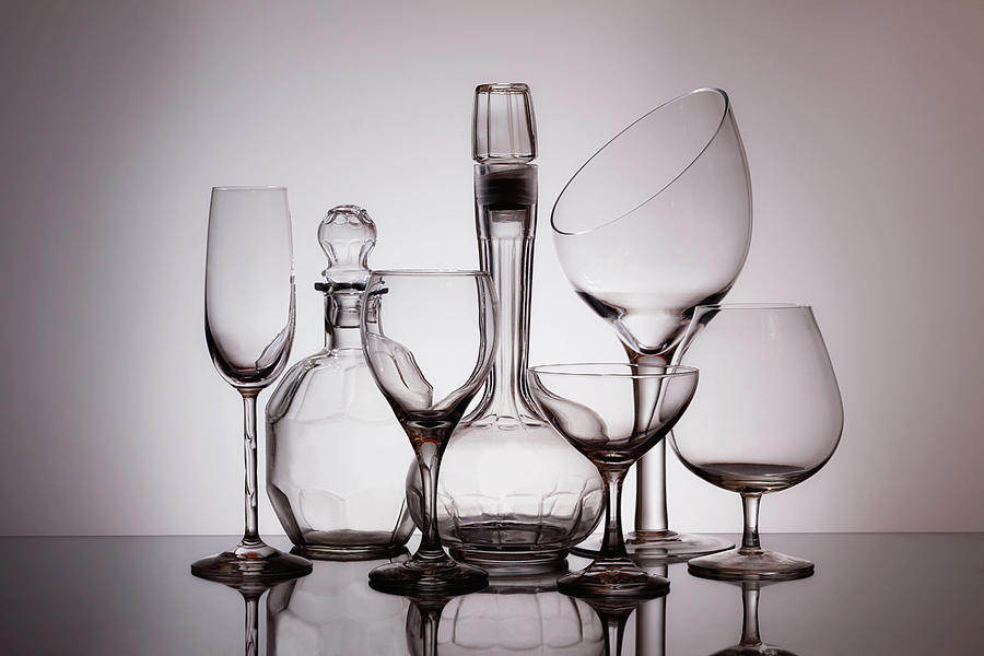 Wine Decanters with Glasses #3 Photograph by Tom Mc Nemar