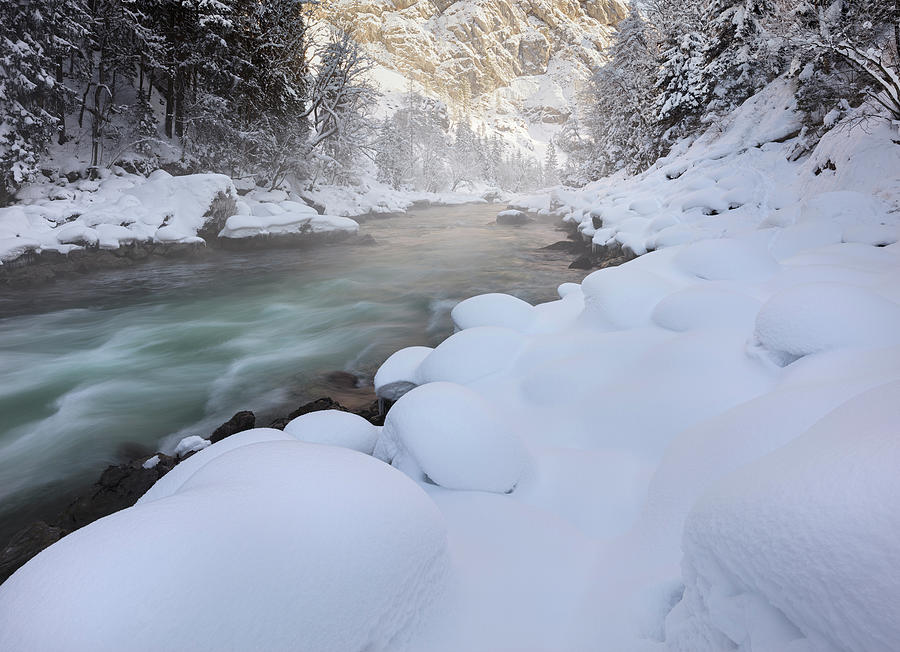 Winter Enns, Ennstal Alps, The Gesaeuse National Park, Styria, Austria ...