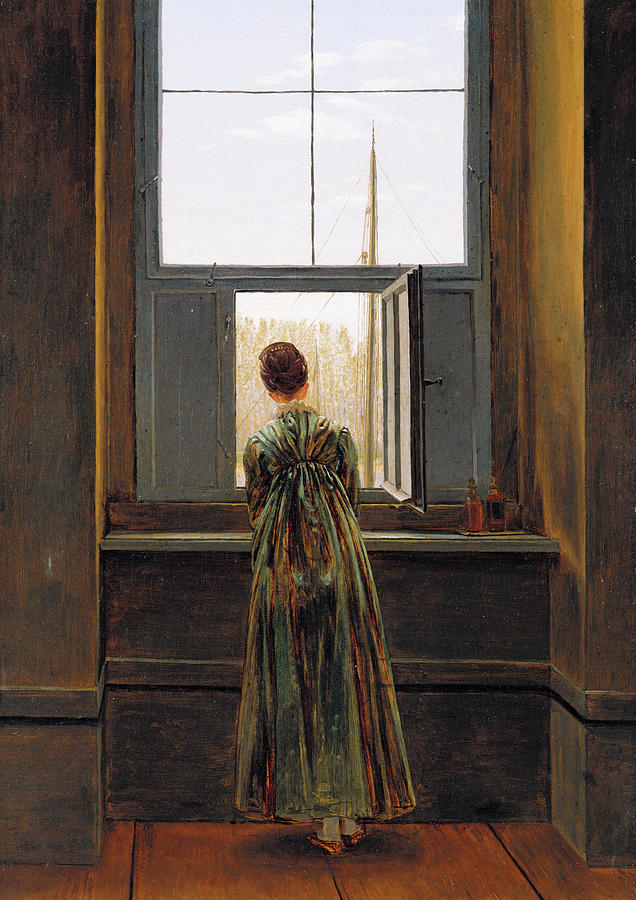 Caspar David Friedrich Painting - Woman at a Window #3 by Caspar David Friedrich