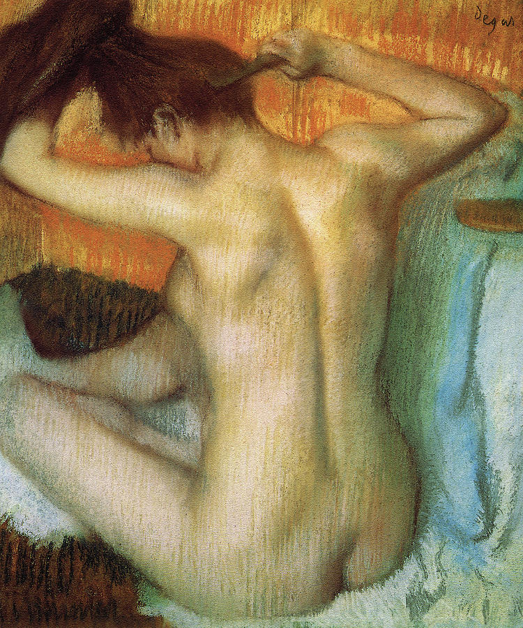 Woman Combing Her Hair #3 Painting by Edgar Degas
