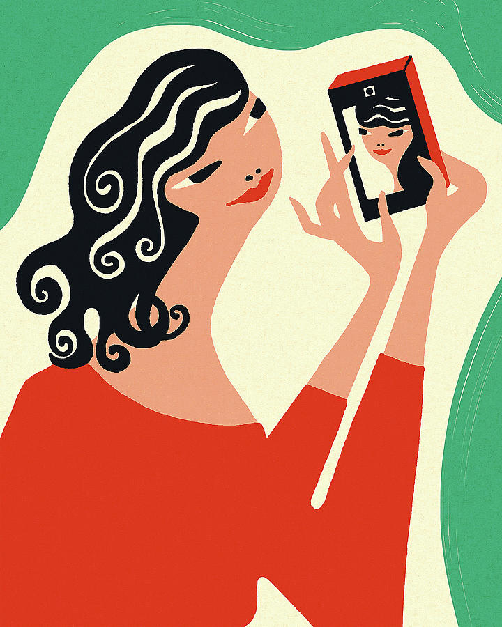 Device Drawing - Woman Taking a Selfie #3 by CSA Images