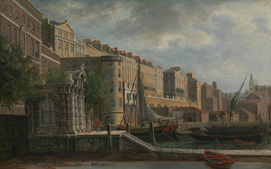 York Water-Gate and the Adelphi #3 Painting by Daniel Turner