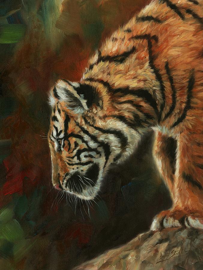 Young Amur Tiger Painting