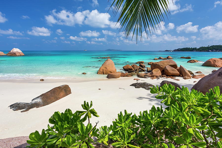Beach With Granite Rocks, Seychelles #30 Digital Art by Reinhard Schmid
