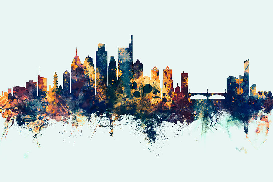 Philadelphia Pennsylvania Skyline #30 Digital Art by Michael Tompsett