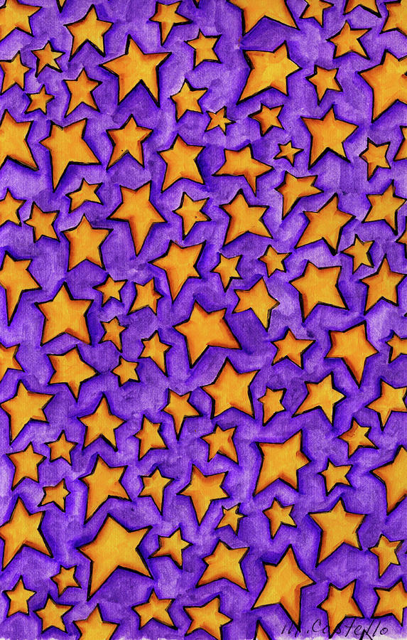 Holiday Painting - 300a_color Stars_coordinate - Copy by Maureen Lisa Costello
