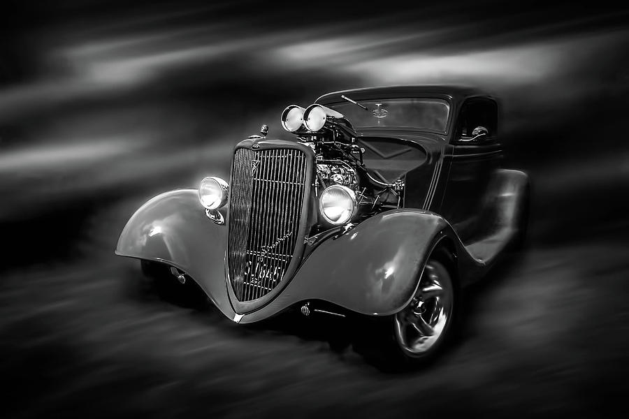 30s Ford Coupe out of the dark Photograph by Carl H Payne