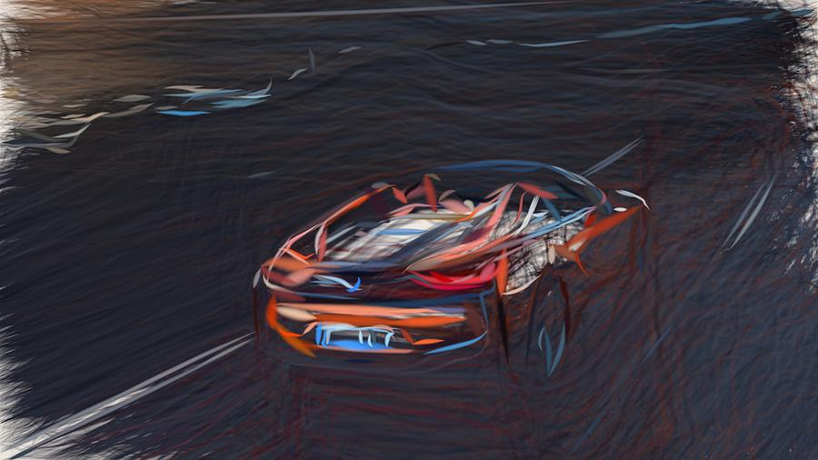 BMW i8 Drawing #32 Digital Art by CarsToon Concept