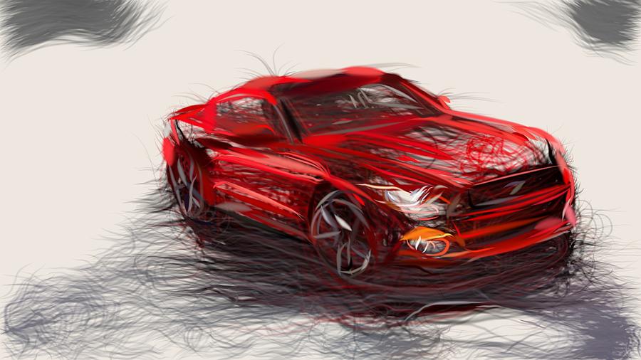 Ford Mustang GT Third Generation Muscle Sketch Digirods Koolart Car T Shirt 