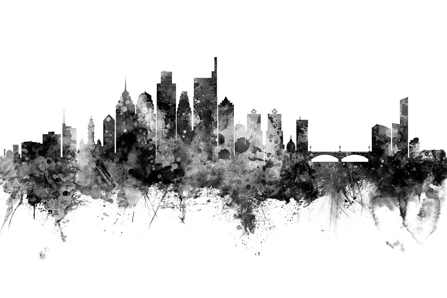 Philadelphia Pennsylvania Skyline #31 Digital Art by Michael Tompsett