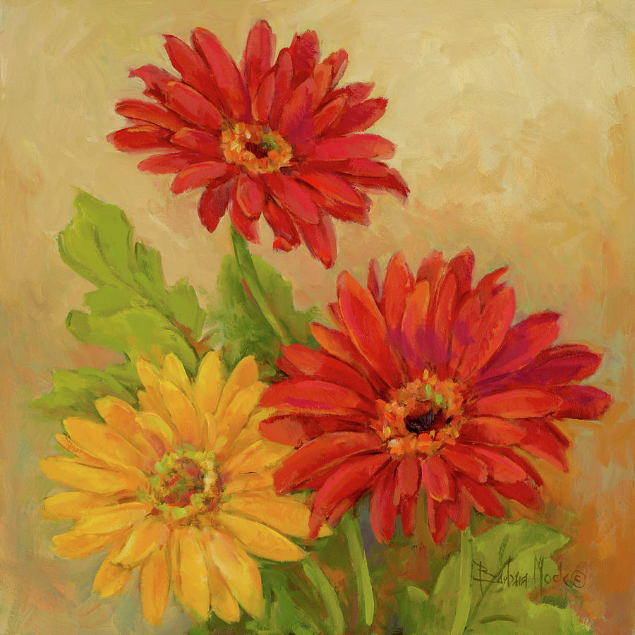 Flowers Still Life Painting - 31145 Gerber Daisies I by Barbara Mock