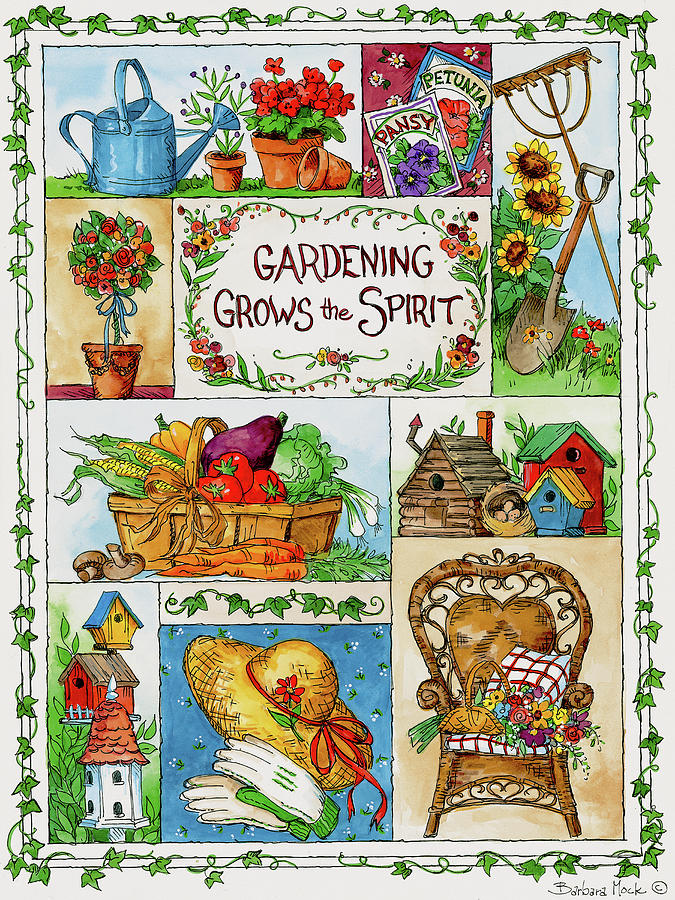 Hat Painting - 3183 Gardening Grows The Spirit by Barbara Mock
