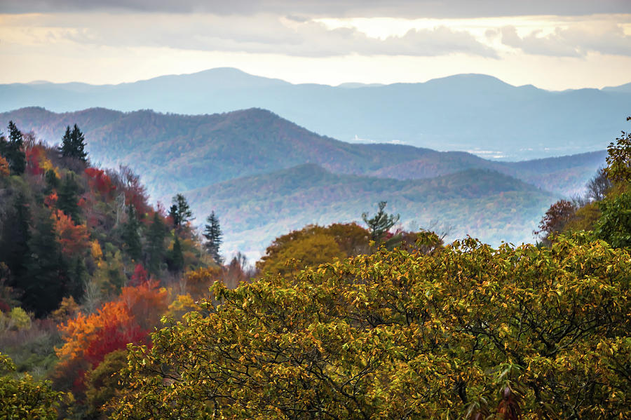 Blue Ridge And Smoky Mountains Changing Color In Fall #32 Photograph by Alex Grichenko