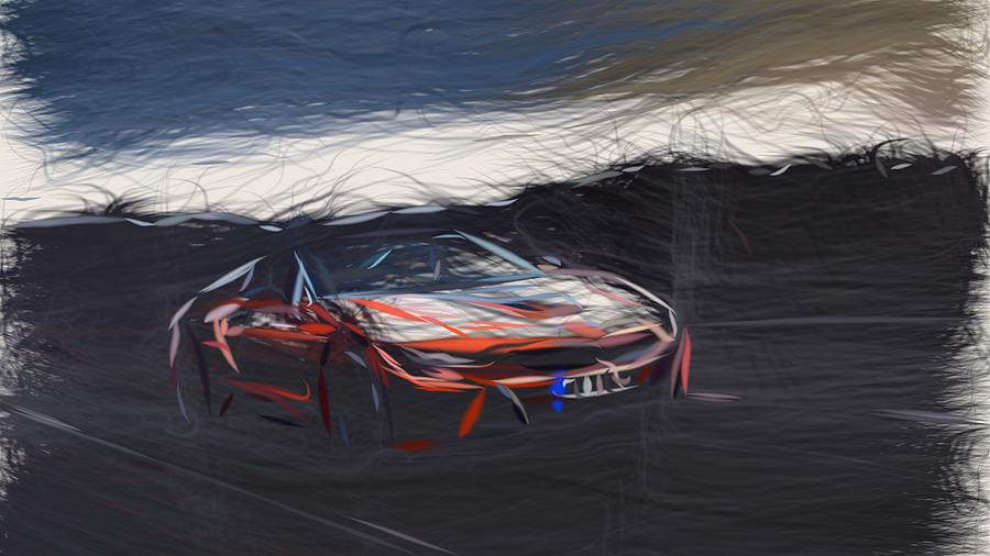 BMW i8 Drawing #33 Digital Art by CarsToon Concept