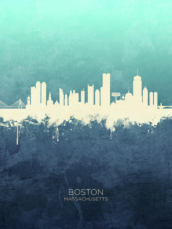 Boston Massachusetts Skyline #32 Digital Art by Michael Tompsett