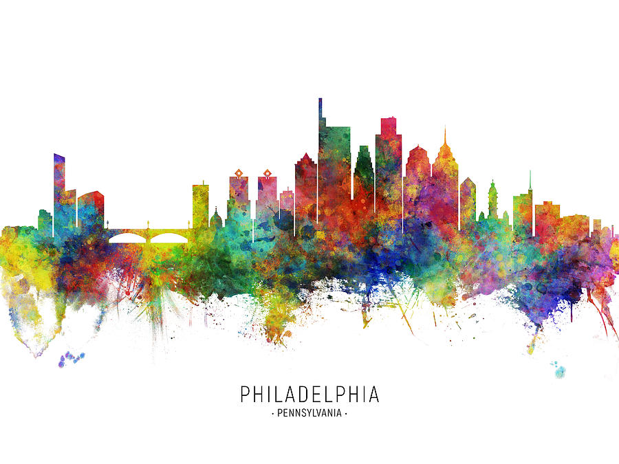 Philadelphia Pennsylvania Skyline #32 Digital Art by Michael Tompsett
