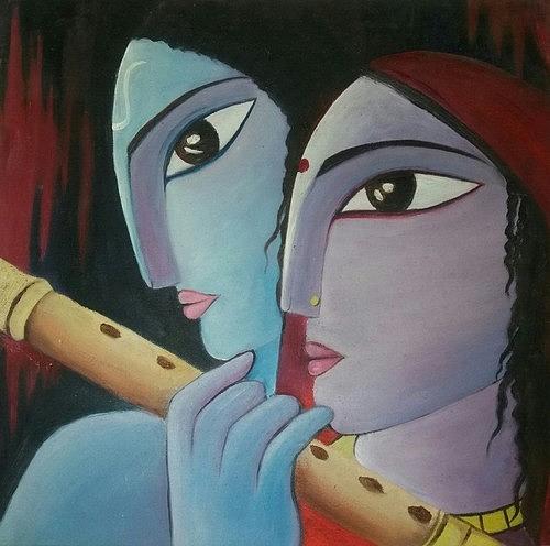 Radha Krishna Painting by Vishal Gurjar - Fine Art America