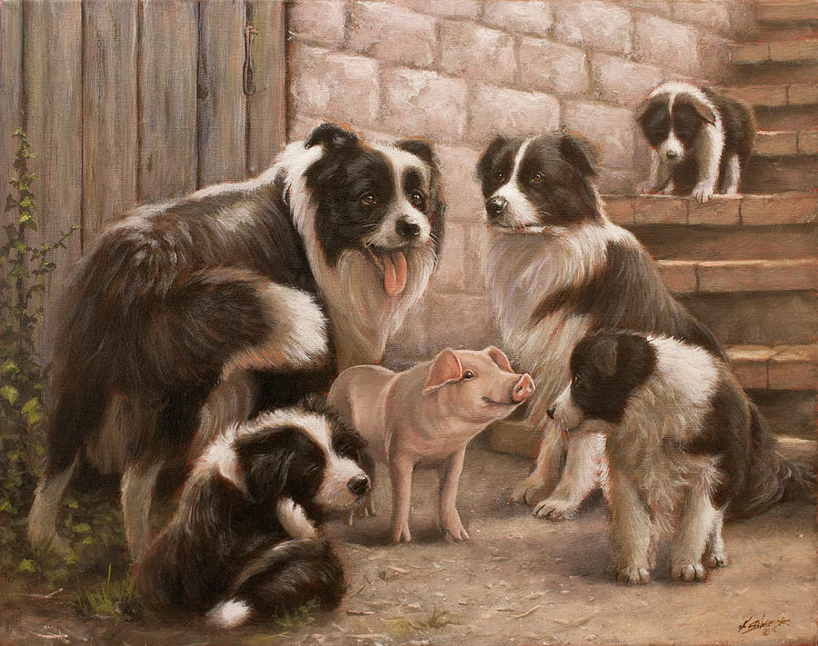 Dog Painting - 326 by John Silver