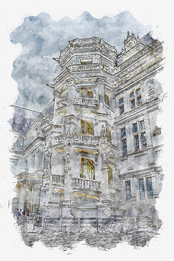 Architecture #watercolor #sketch #architecture #building #33 Digital Art by TintoDesigns