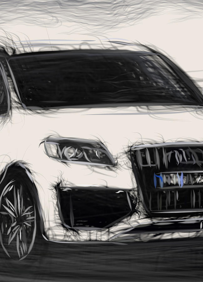 Audi Q7 Drawing Digital Art by CarsToon Concept Fine Art America