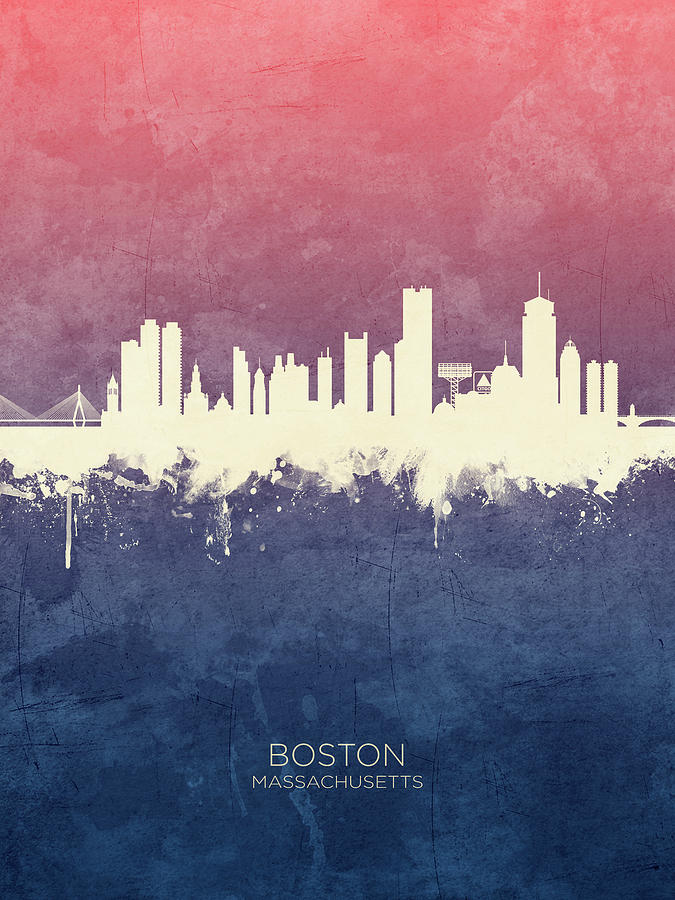 Boston Massachusetts Skyline #33 Digital Art by Michael Tompsett