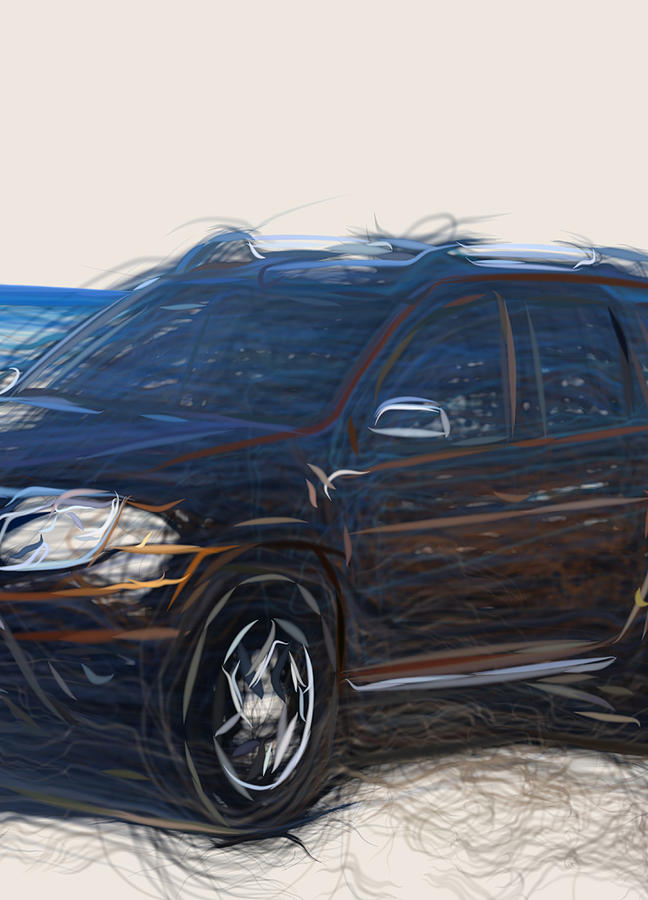 Dacia Duster Drawing Digital Art by CarsToon Concept