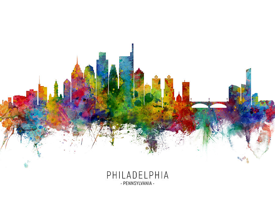 Philadelphia Pennsylvania Skyline #33 Digital Art by Michael Tompsett