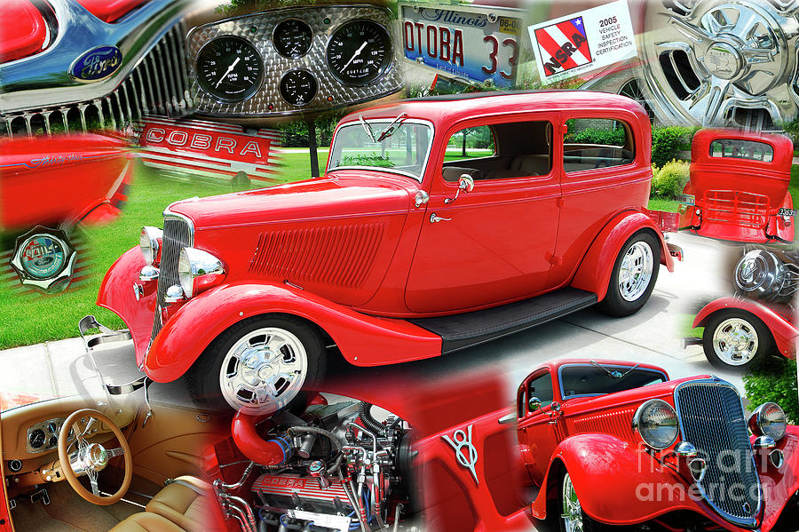 33 Red Ford Hot Rod #33 Photograph by Charles Abrams
