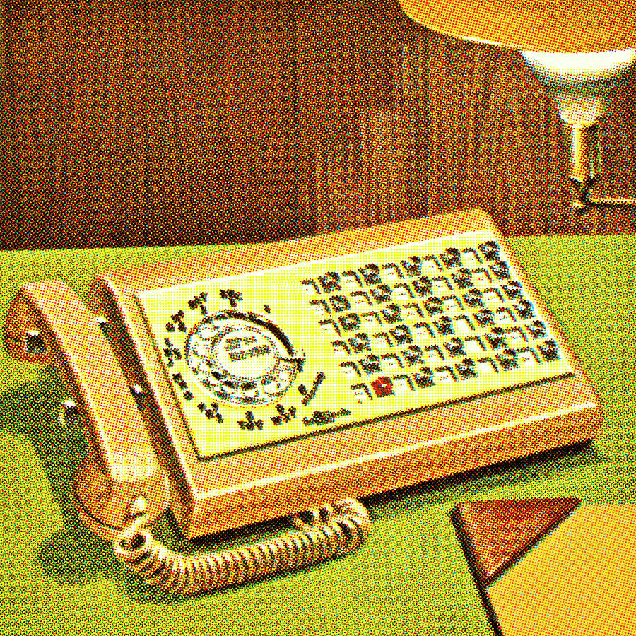 Vintage Drawing - Telephone #33 by CSA Images