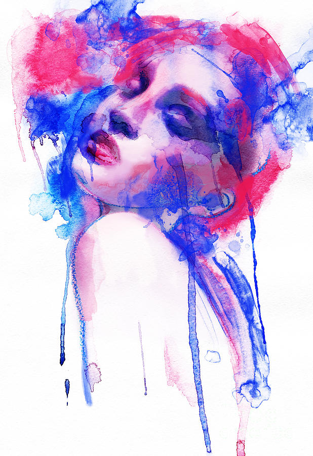 Makeup Digital Art - Woman Face. Hand Painted Fashion by Anna Ismagilova Makeup Digital Art - Woman Face. Hand Painted Fashion by Anna Ismagilova